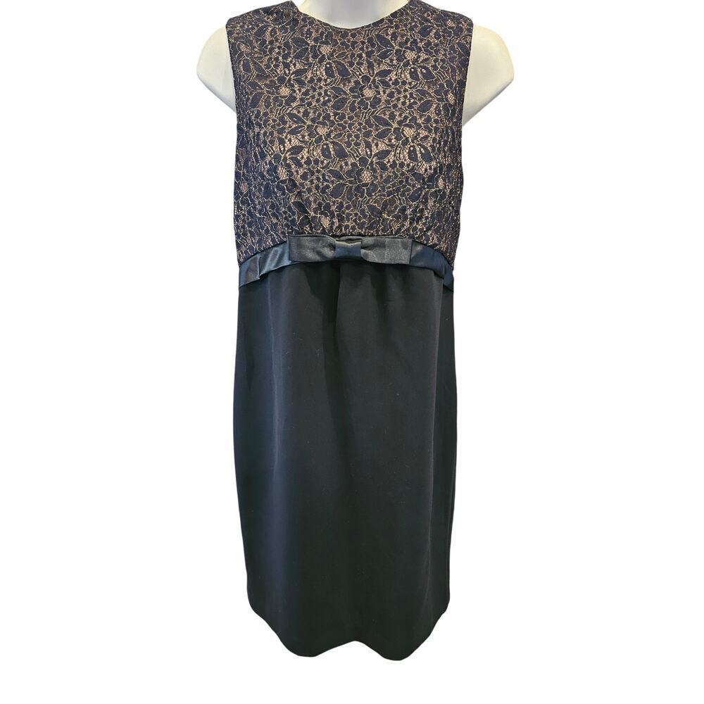 Michael Kors formal black Gold Lace Sleeveless Dress Size 6 EUC prom glitter bow